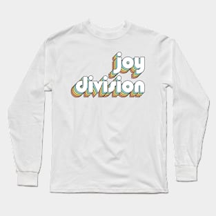 Joy Division - Retro Rainbow Typography Faded Style Long Sleeve T-Shirt